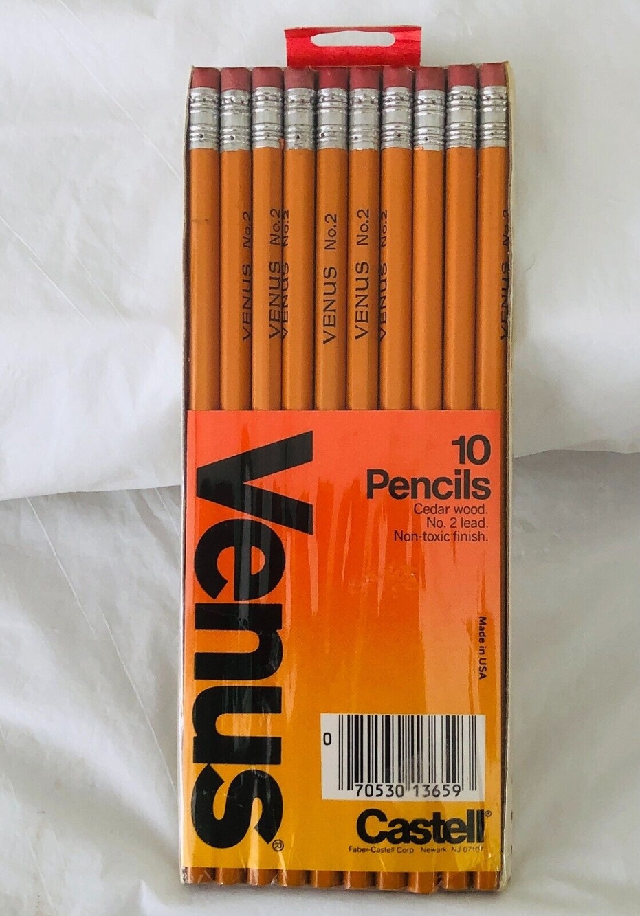 Venus Wood Pencils #2 Lead Non Toxic Finish 10-Pencils Vintage New